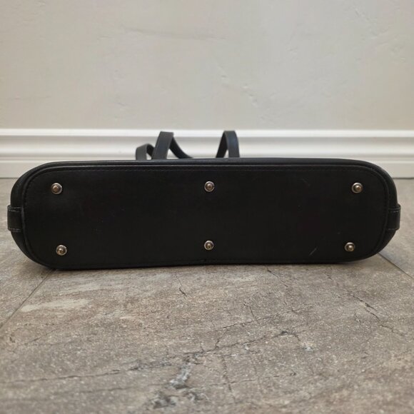 VTG Dooney and Bourke Black leather 2 Handle Tote Panama Collection 1980's - Picture 5 of 16